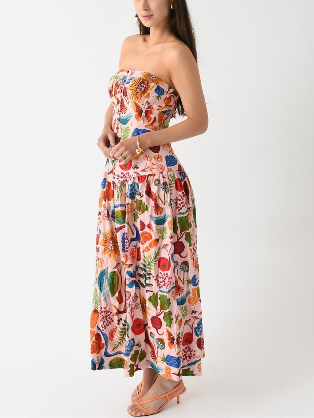 Farm Rio Bright Farm Strapless Linen DressFarm Rio - Picture 5 of 8